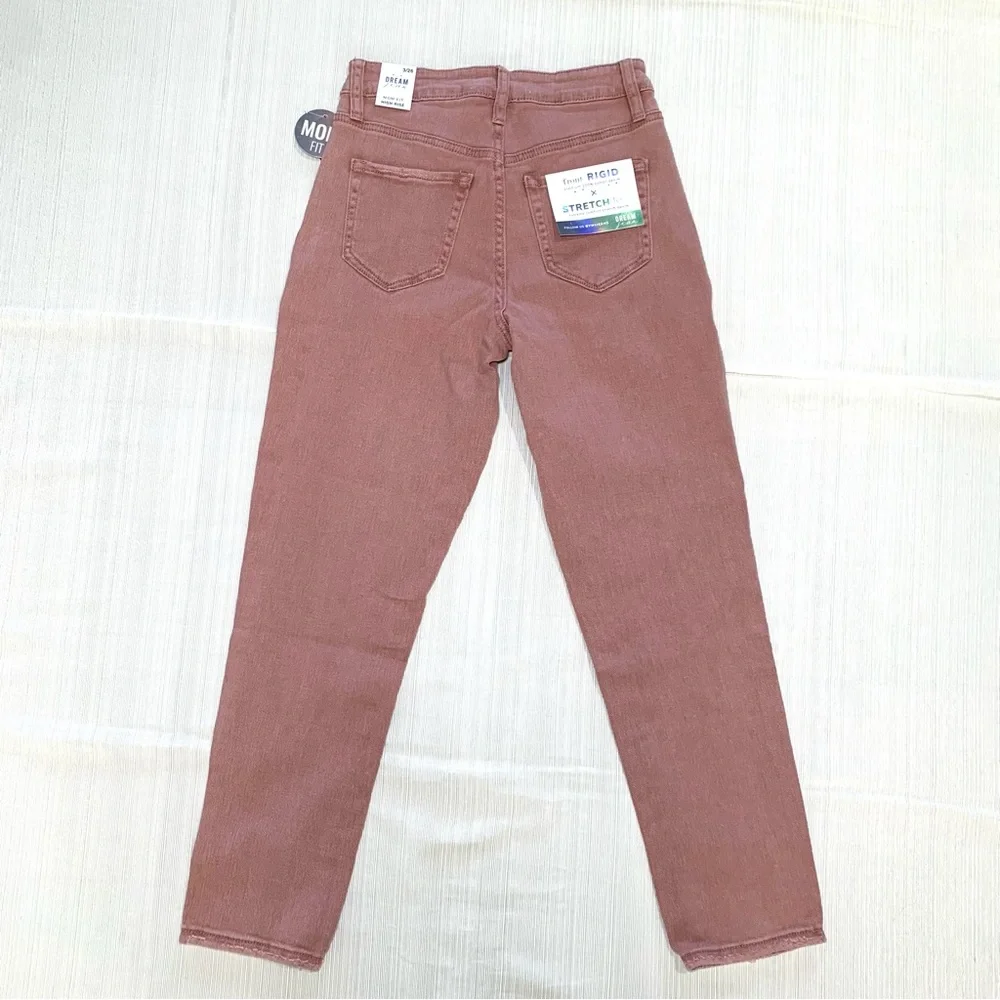 YMI Hybrid Dream Fit High Rise Mom Jeans Mauve Pink Distressed NWT Sz 3/26 Y2K